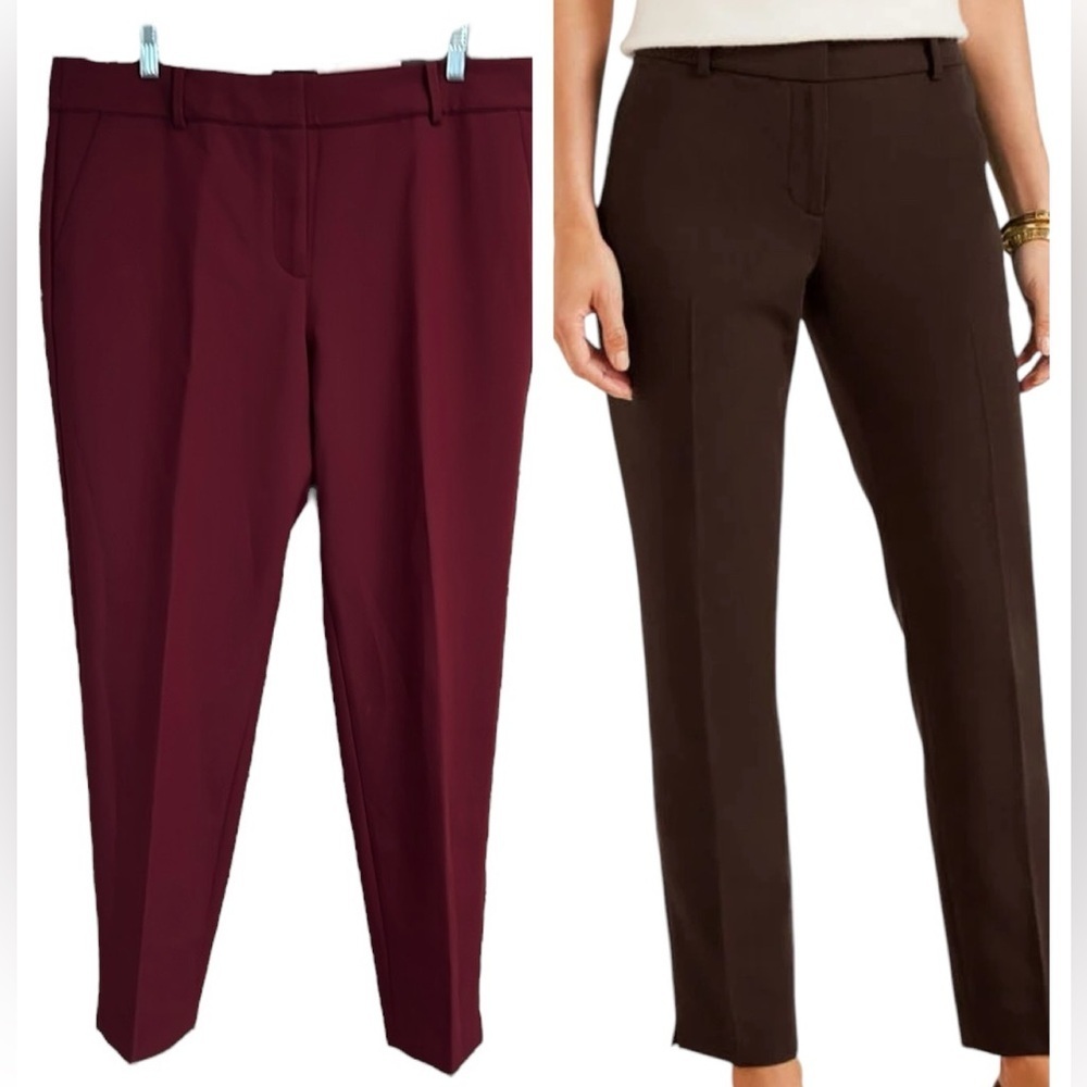 Talbots Hampshire Ankle Pant Burgundy